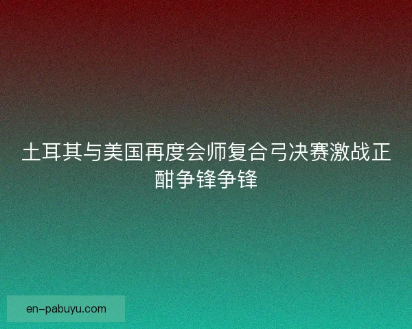 土耳其与美国再度会师复合弓决赛激战正酣争锋争锋